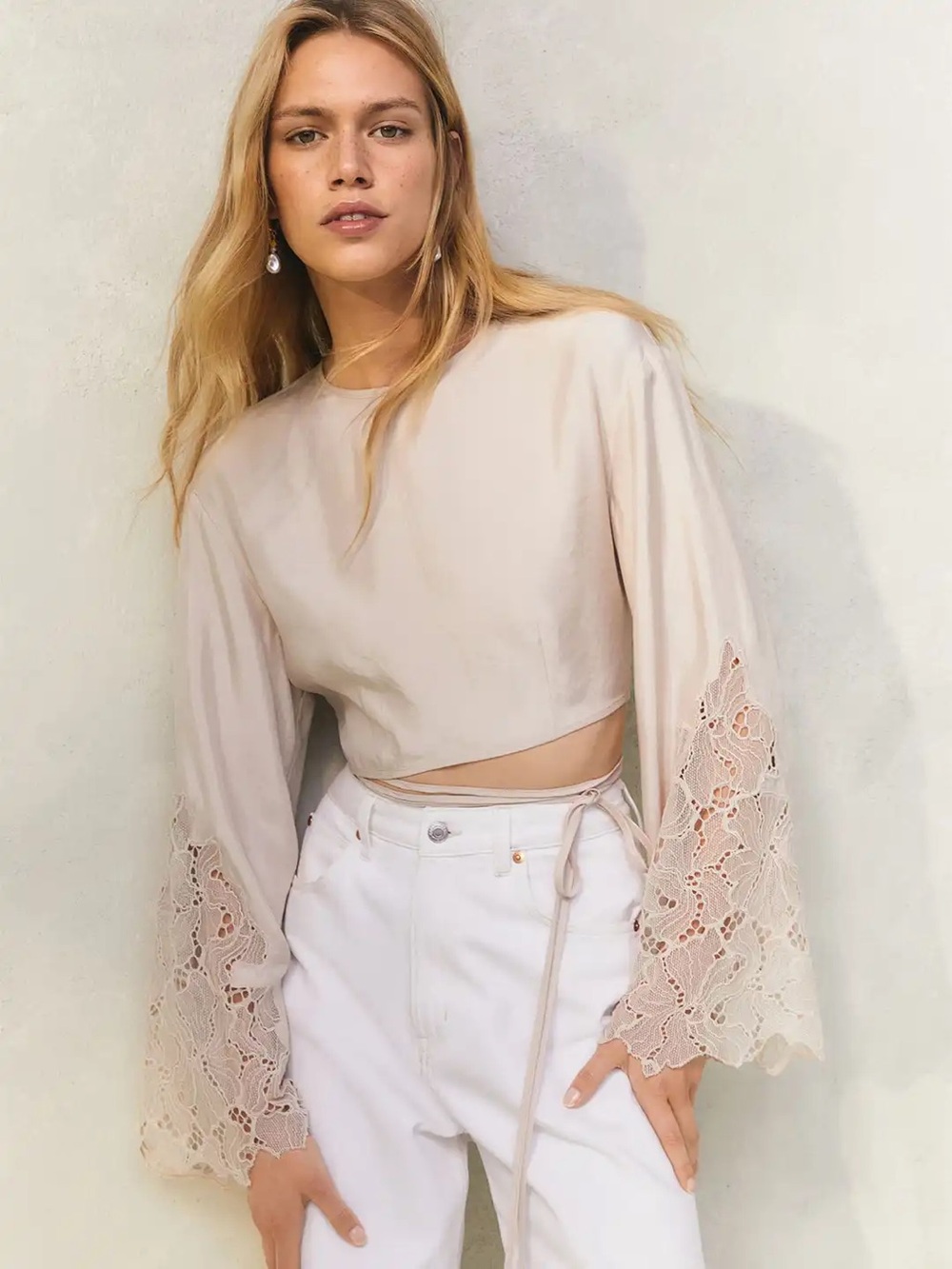 H&M Satin Lace Blouse